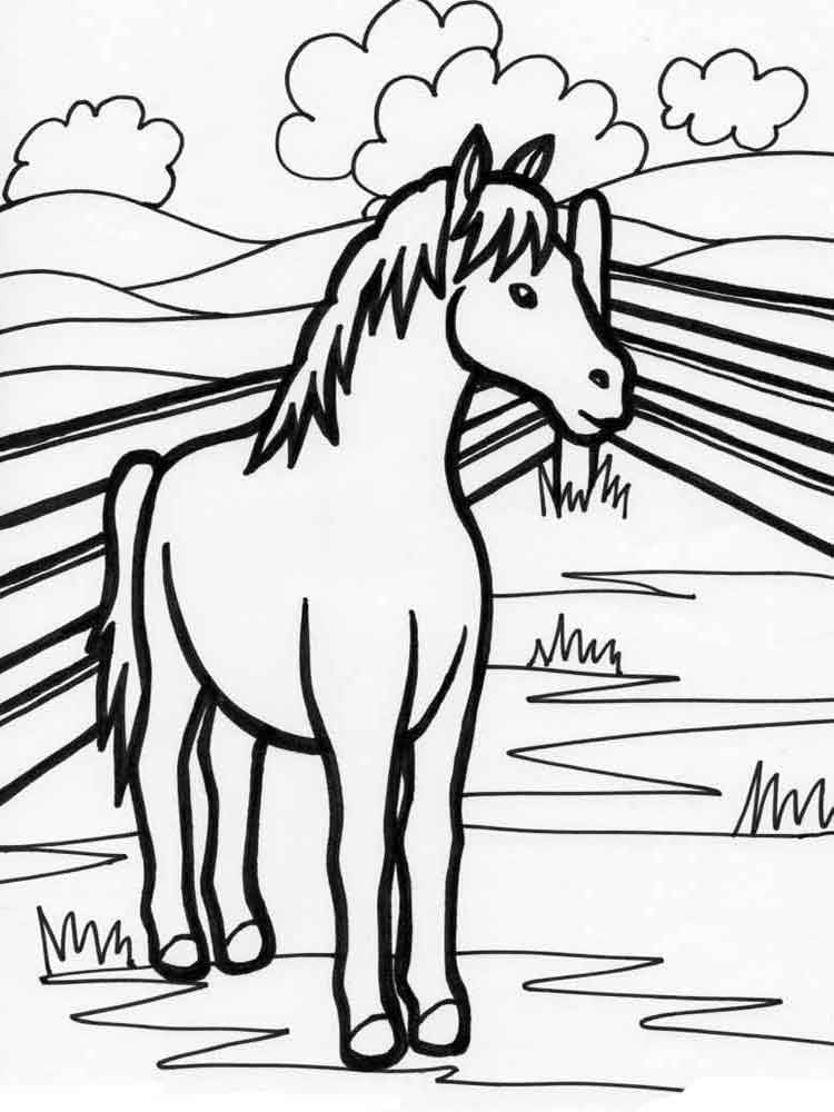 Horse Free Printable for Kids صورة تلوين