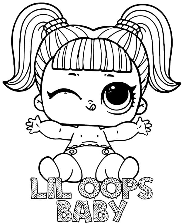 Lil Oops Baby LOL Doll صورة تلوين