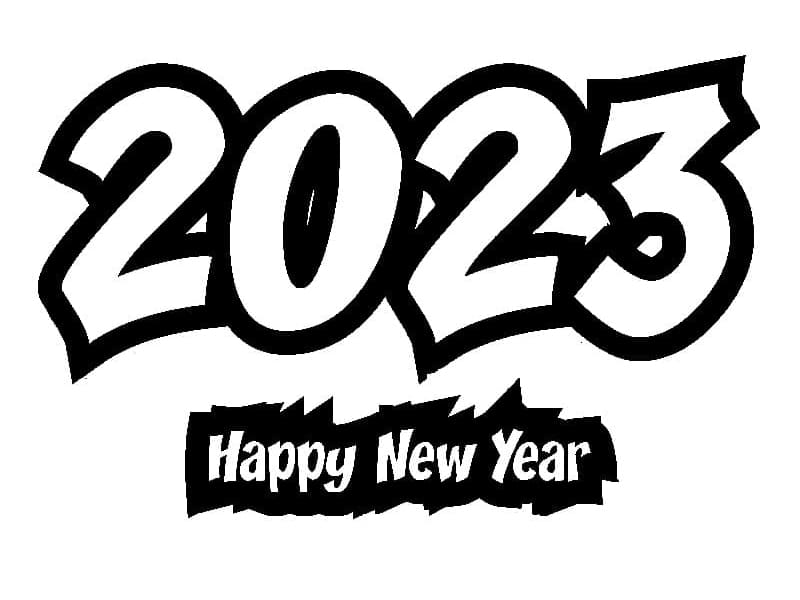 طباعة سنة جديدة سعيدة 2023 تلوين