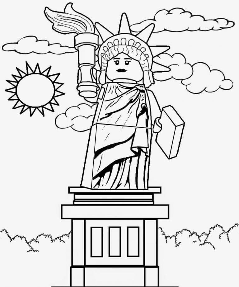 تمثال الحرية من ليغو صورة تلوين