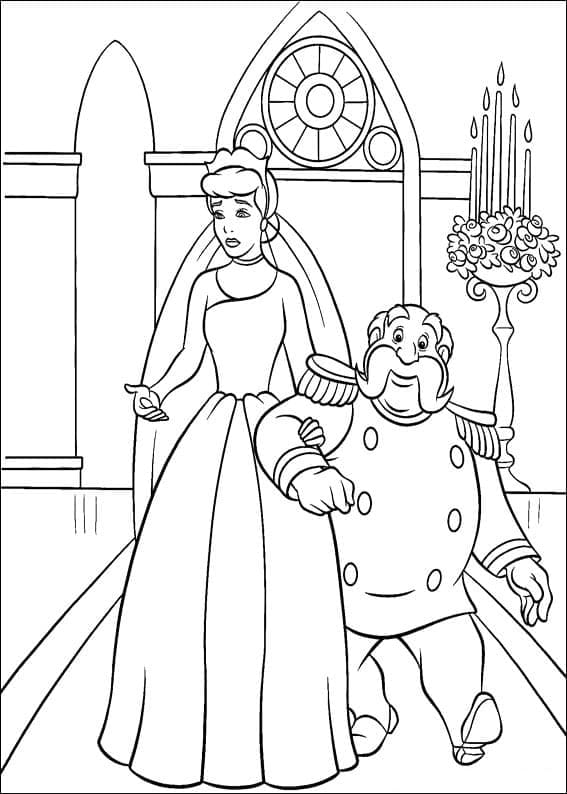 الأميرة سندريلا والملك صورة تلوين