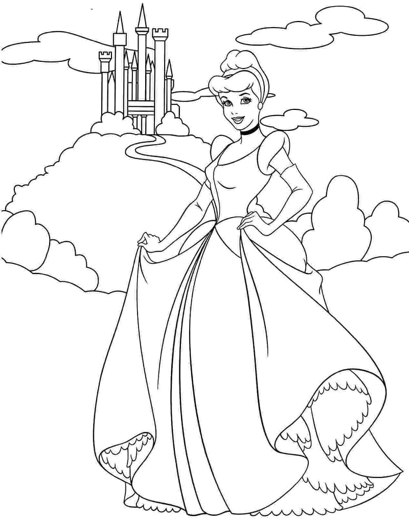 الأميرة سندريلا والقلعة تلوين