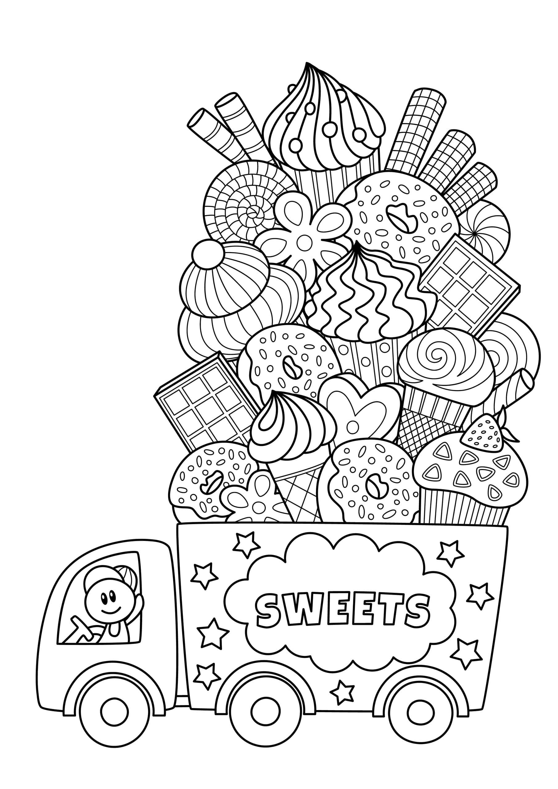 big-candy-truck-coloring صورة تلوين