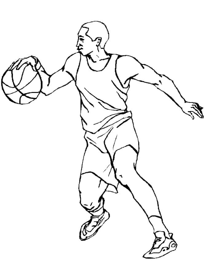 لاعب كرة السلة للطباعة تلوين
