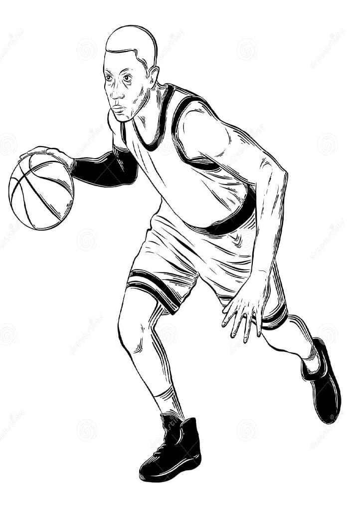 لاعب كرة سلة مجاني قابل للطباعة تلوين