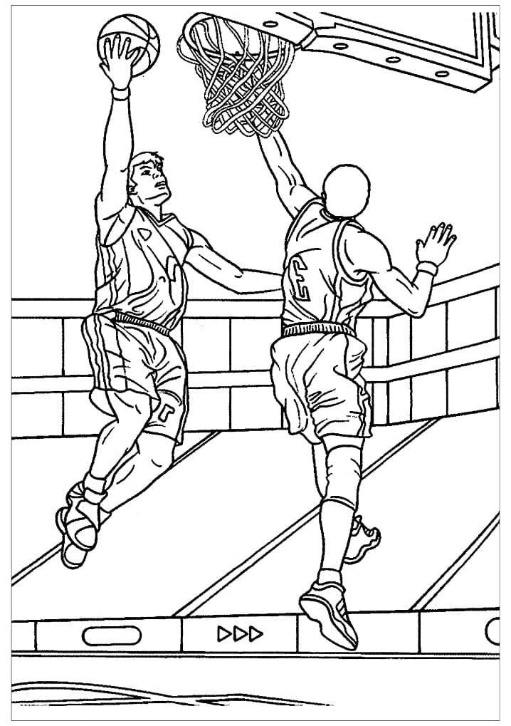 لاعبي كرة السلة للطباعة تلوين