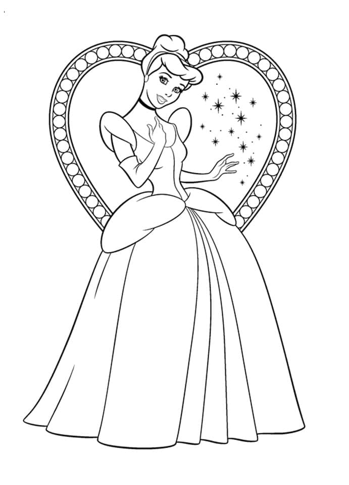 طباعة الأميرة سندريلا صورة تلوين