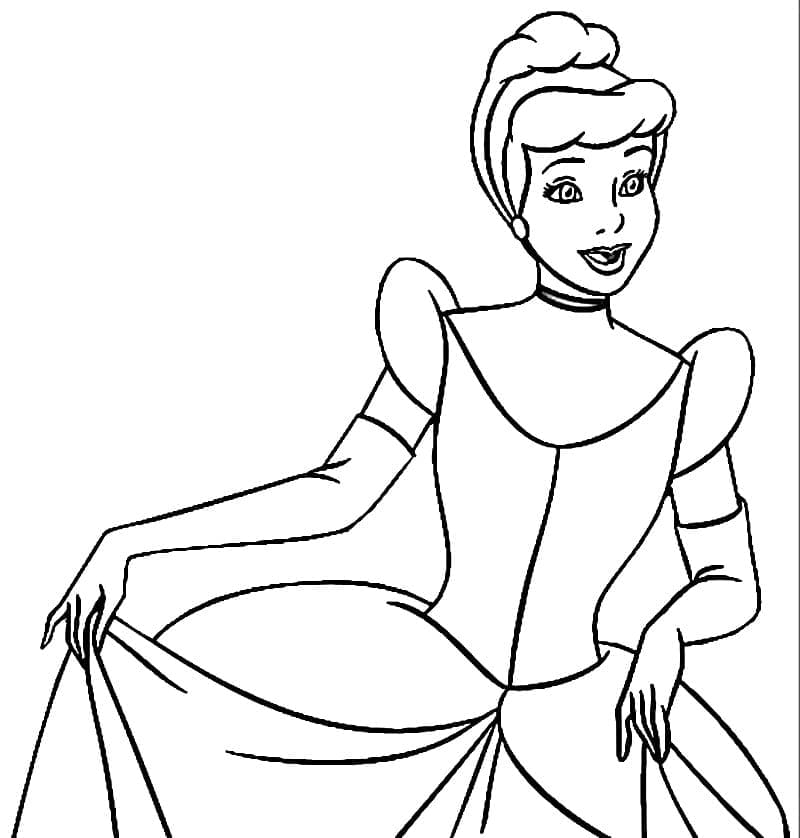 طباعة مجانية الأميرة سندريلا صورة تلوين