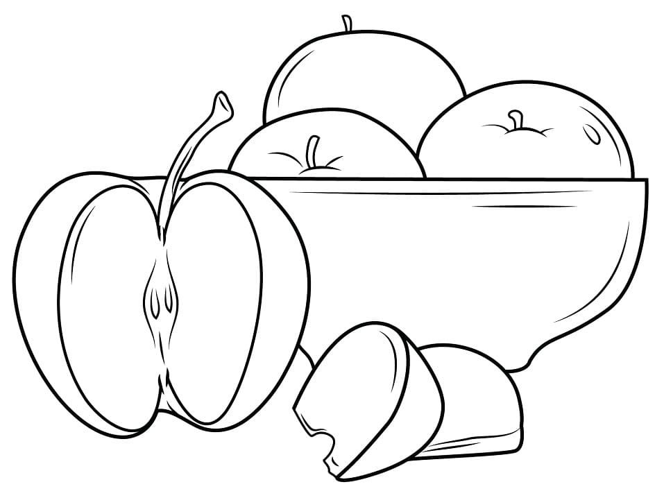 وعاء التفاح صورة تلوين