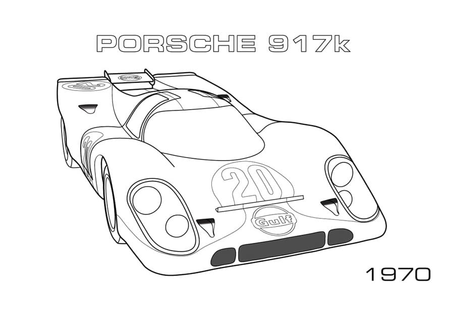 سيارة سباق بورش 917K تلوين