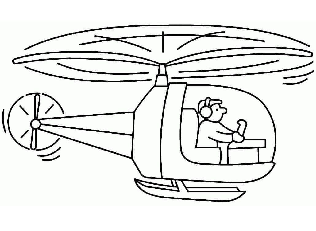 طيار في طائرة هليكوبتر تلوين