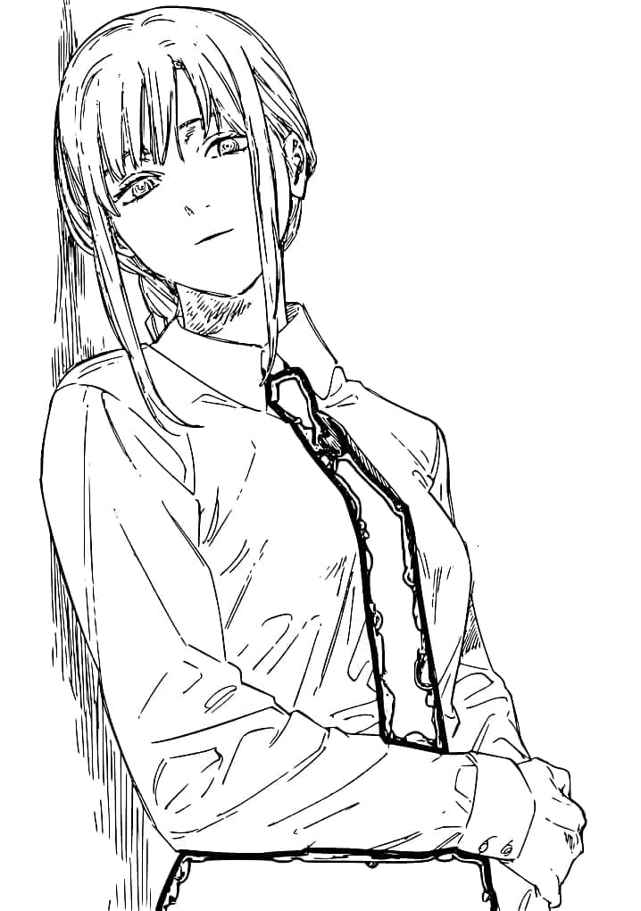 ماكيما من أنمي رجل المنشار تلوين