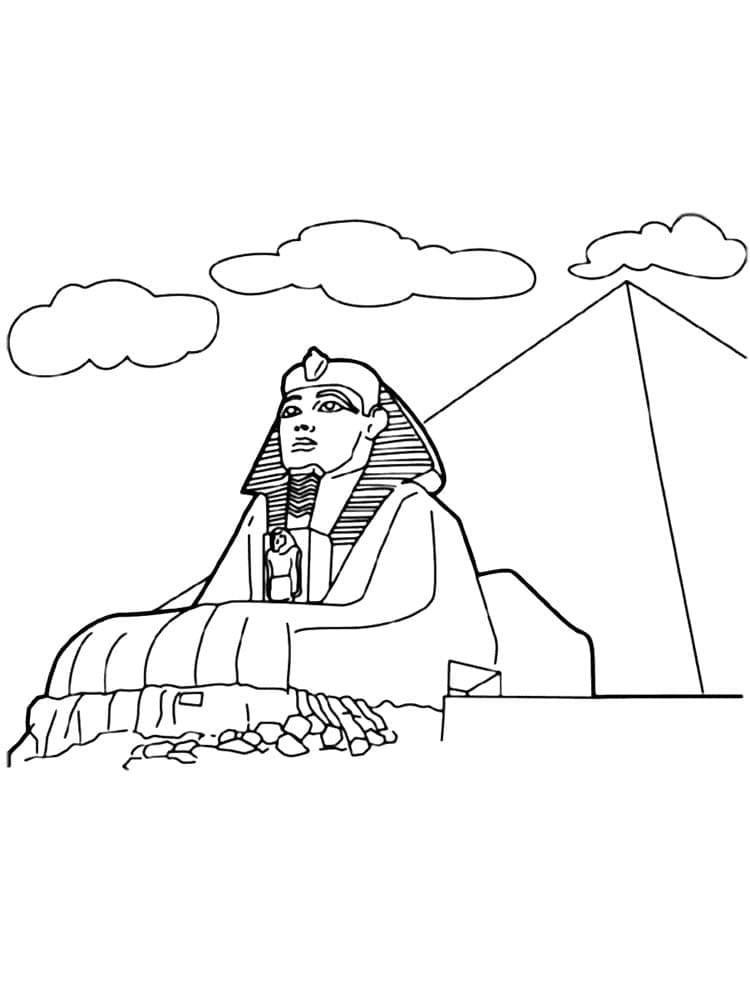 الهرم وأبو الهول بالجيزة في مصر صورة تلوين