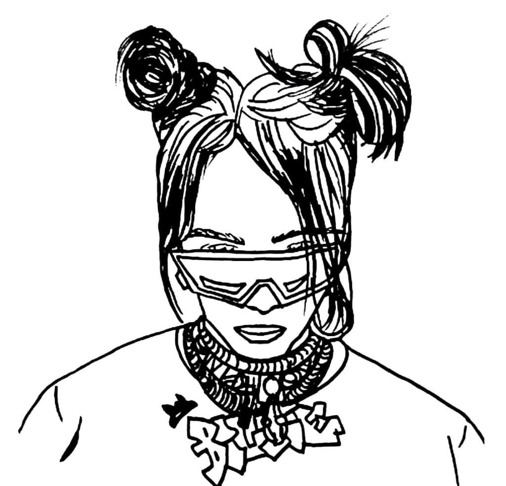 بيلي إيليش مع النظارات تلوين