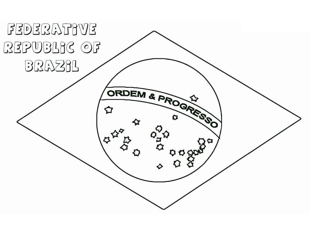 علم البرازيل قابل للطباعة مجانًا تلوين