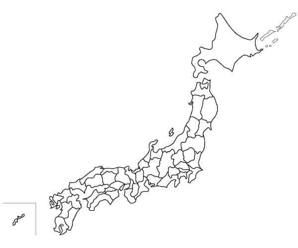خريطة اليابان قابلة للطباعة مجانًا تلوين