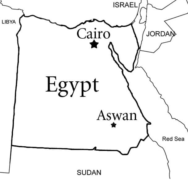 خريطة مصر المجانية القابلة للطباعة تلوين