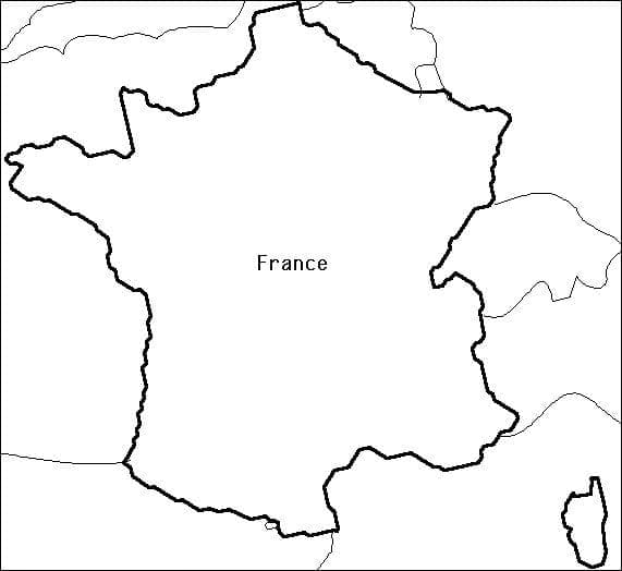 طباعة خريطة فرنسا مجانًا تلوين