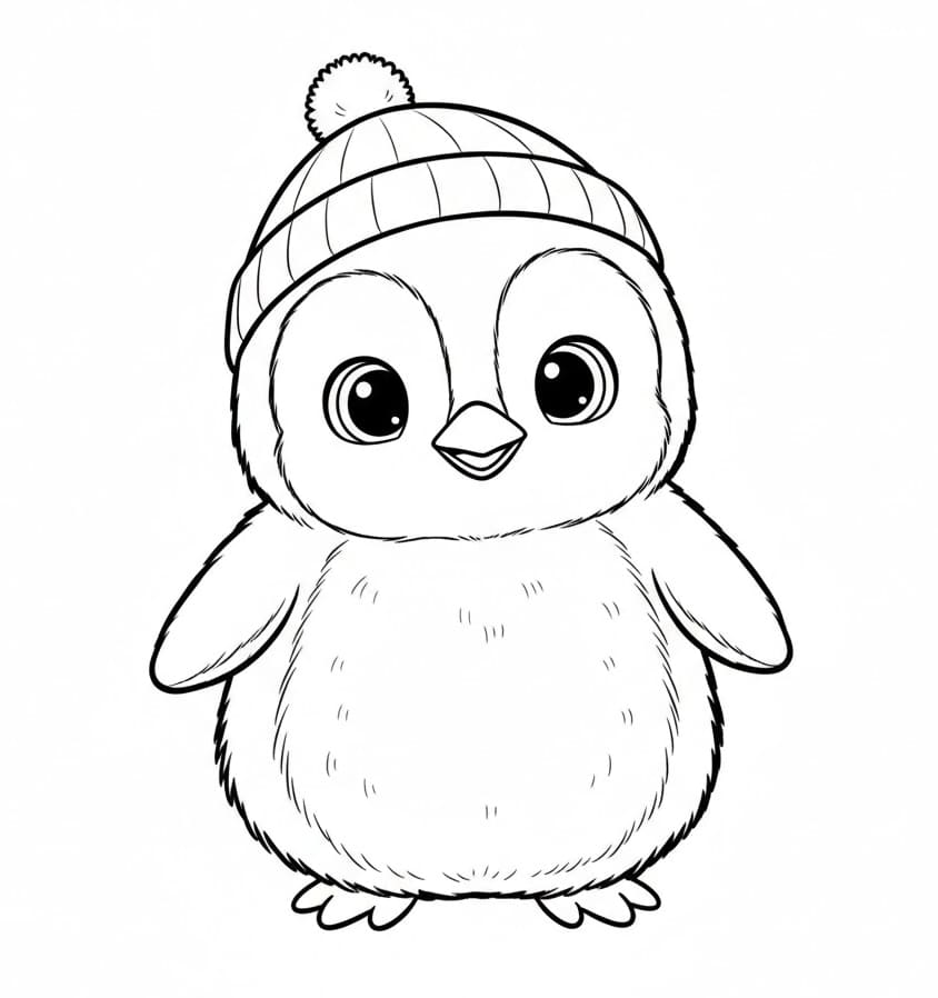 البطريق الثلجي لطيف تلوين