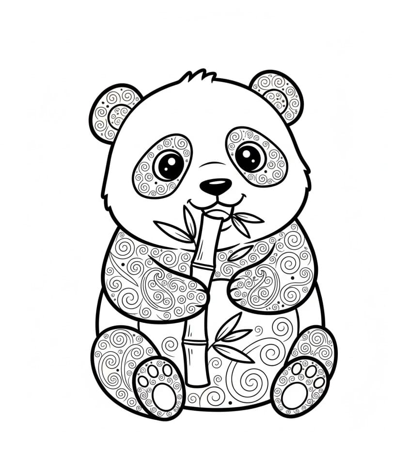 باندا الخيزران تلوين