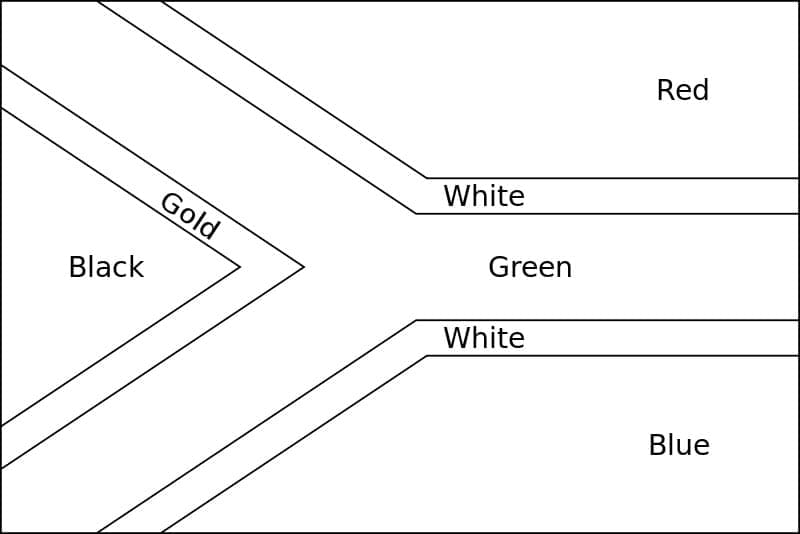 علم جنوب أفريقيا قابل للطباعة مجاناً تلوين