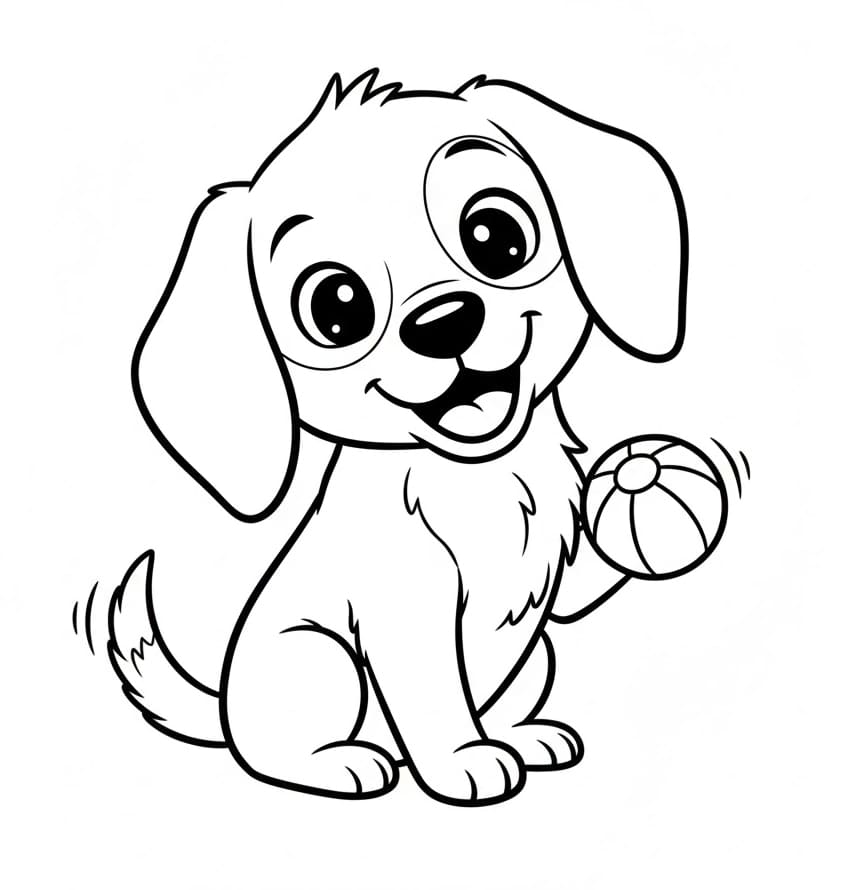 جرو الكرة اللطيف تلوين