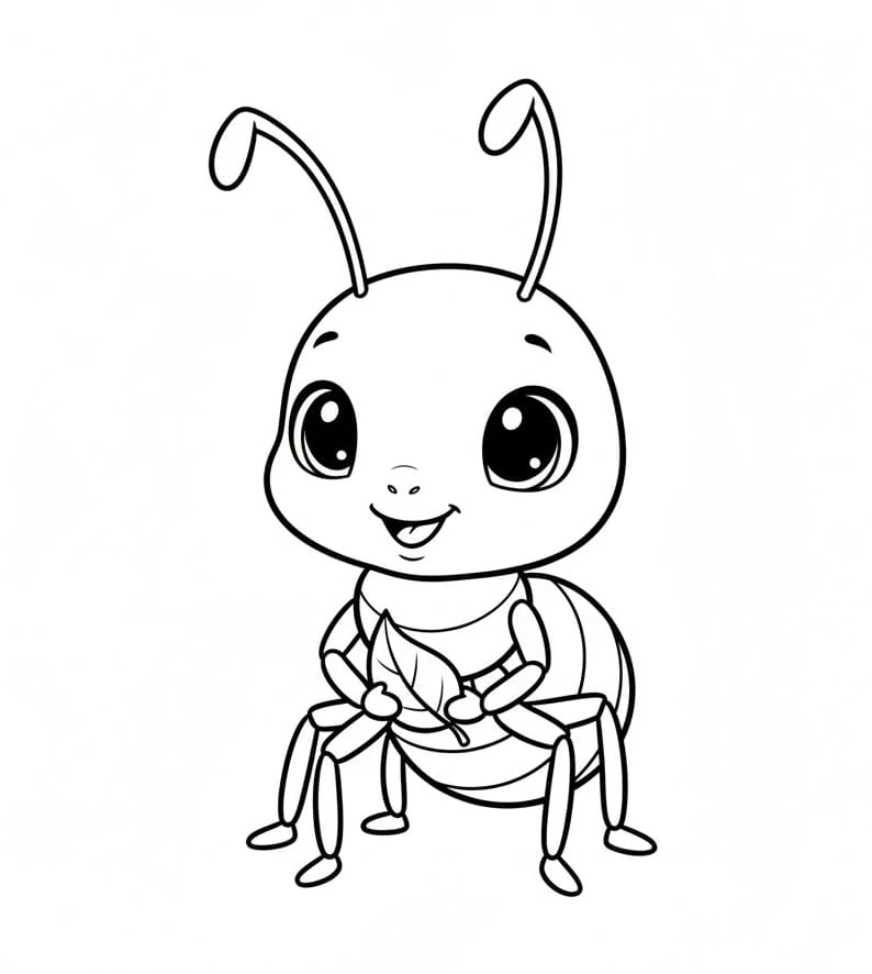 نملة صغيرة لطيفة تلوين