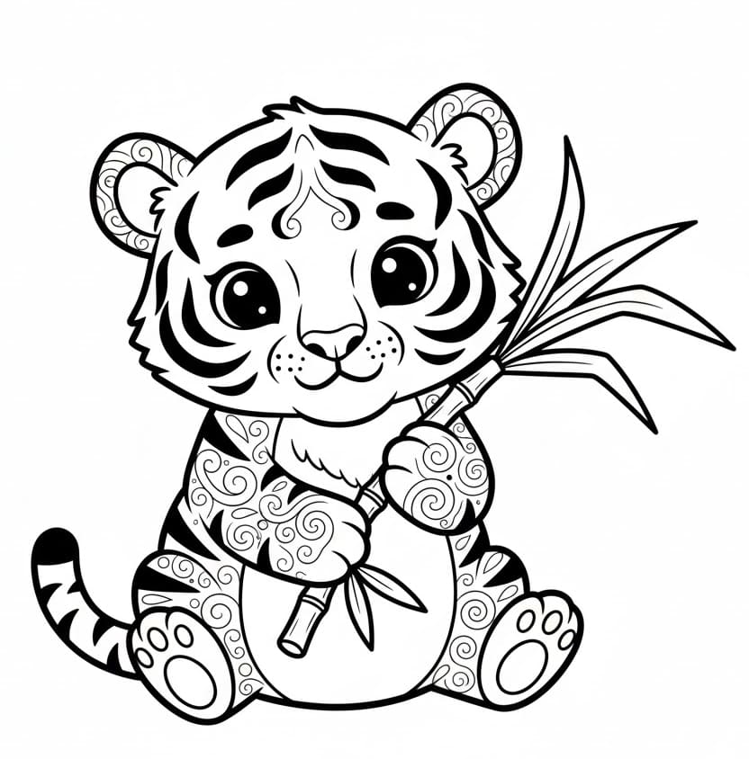 نمر مخطط لطيف تلوين