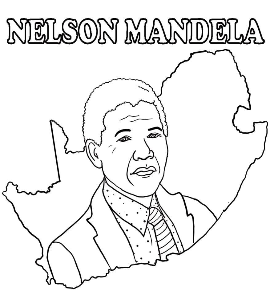 نيلسون مانديلا - نسخة قابلة للطباعة تلوين