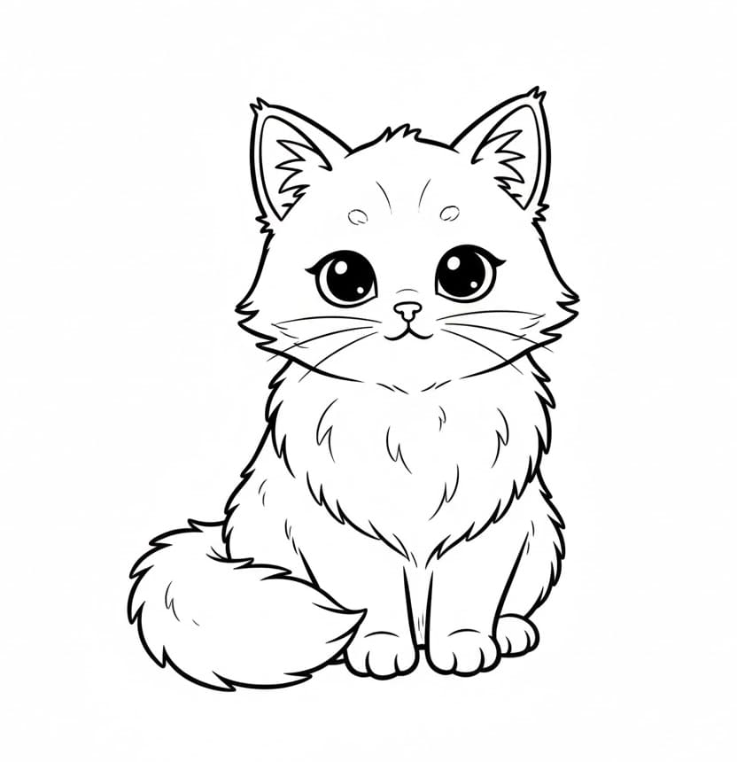 قطة صغيرة رقيقة وجميلة تلوين