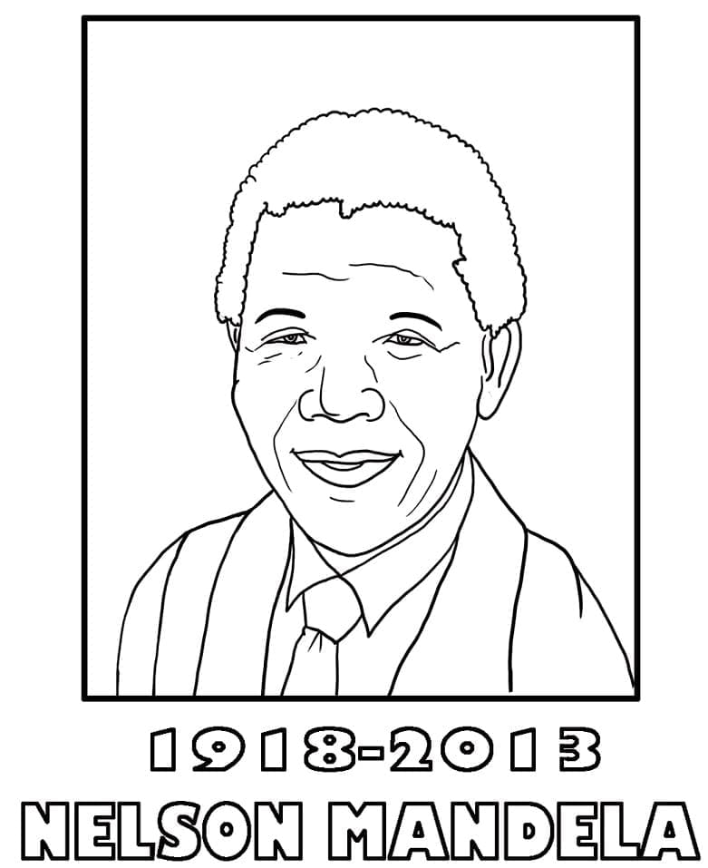 رسم نيلسون مانديلا تلوين