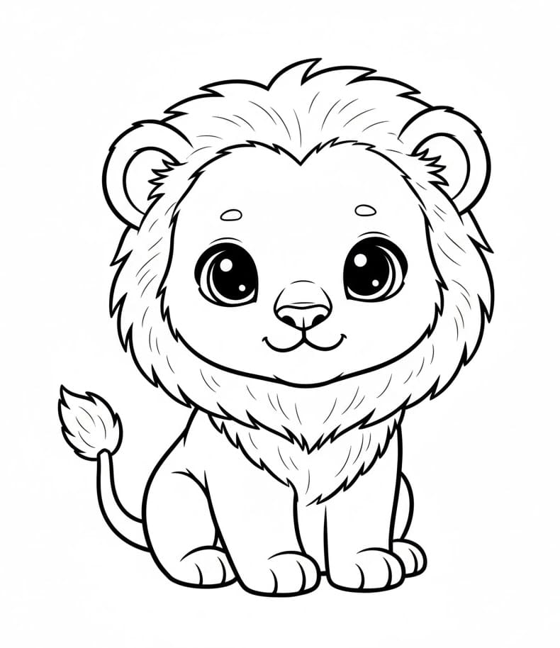 شبل الأسد لطيف تلوين