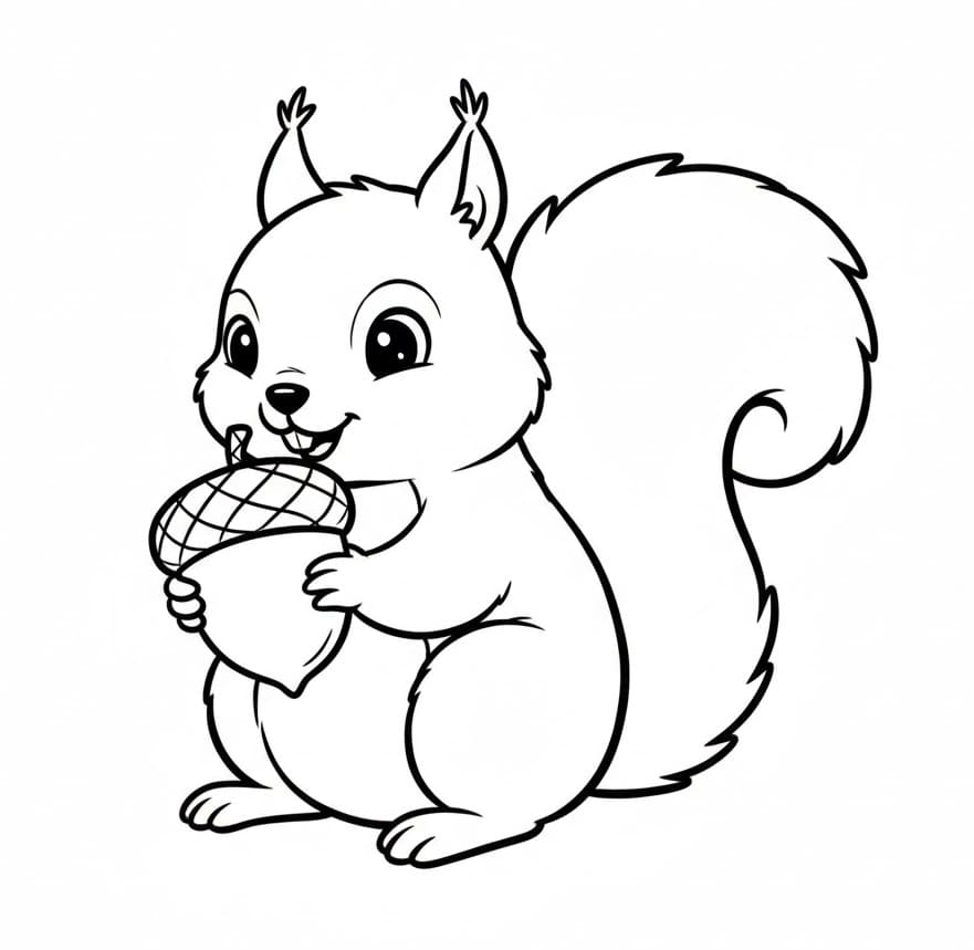 سنجاب البلوط لطيف تلوين