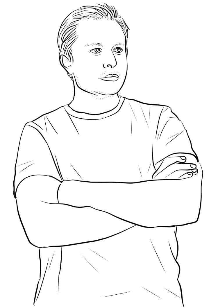 صورة إيلون ماسك قابلة للطباعة تلوين