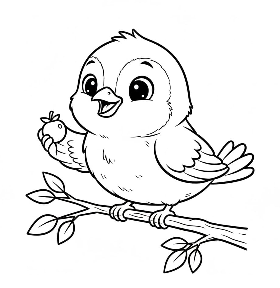 طائرٌ مرحٌ لطيف تلوين