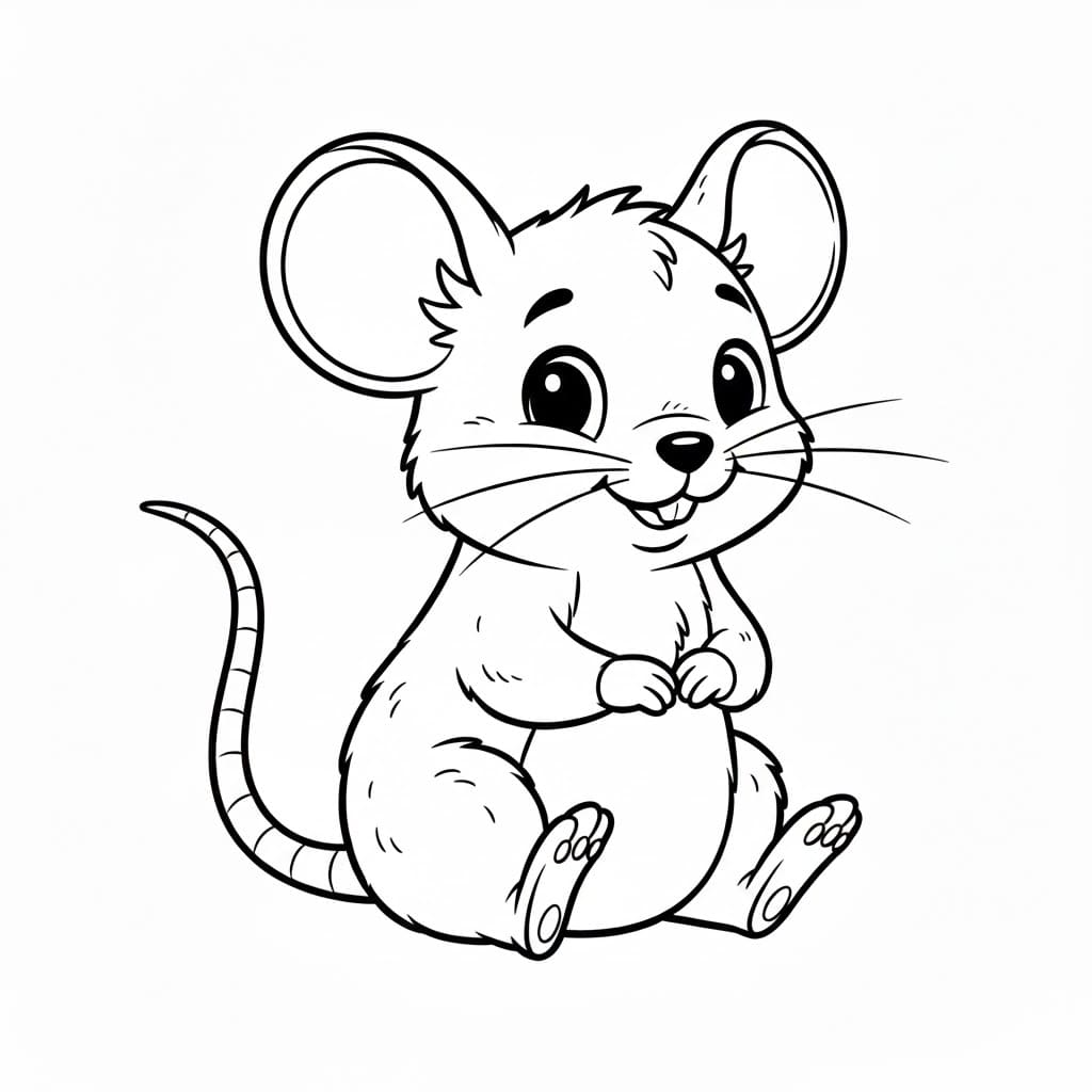 طباعة فأر لطيف مجاناً تلوين