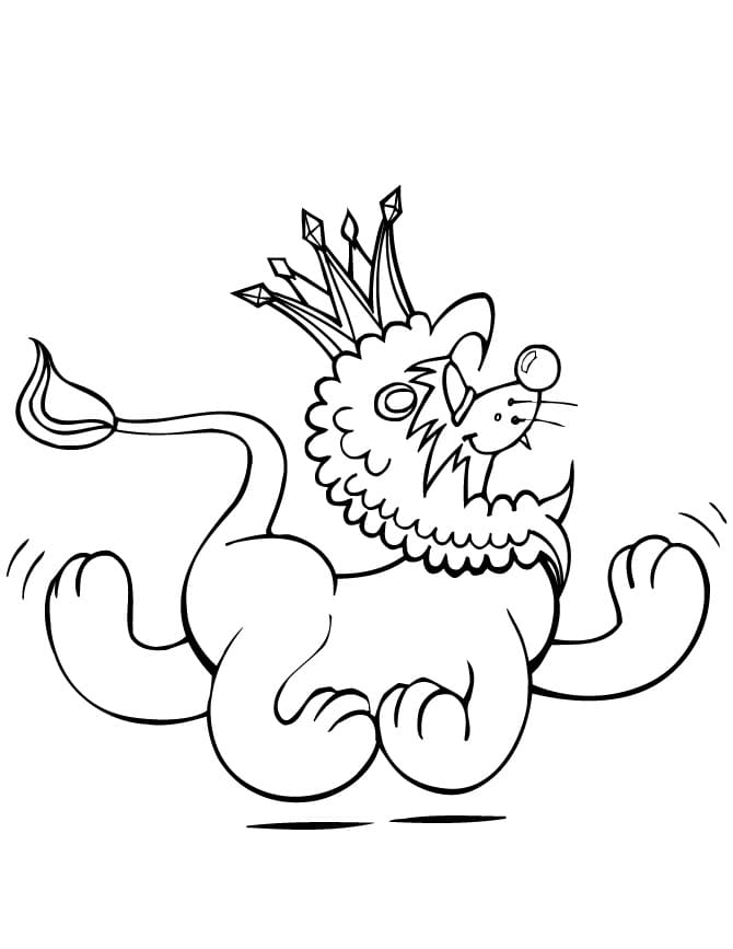 الأسد مع التاج تلوين