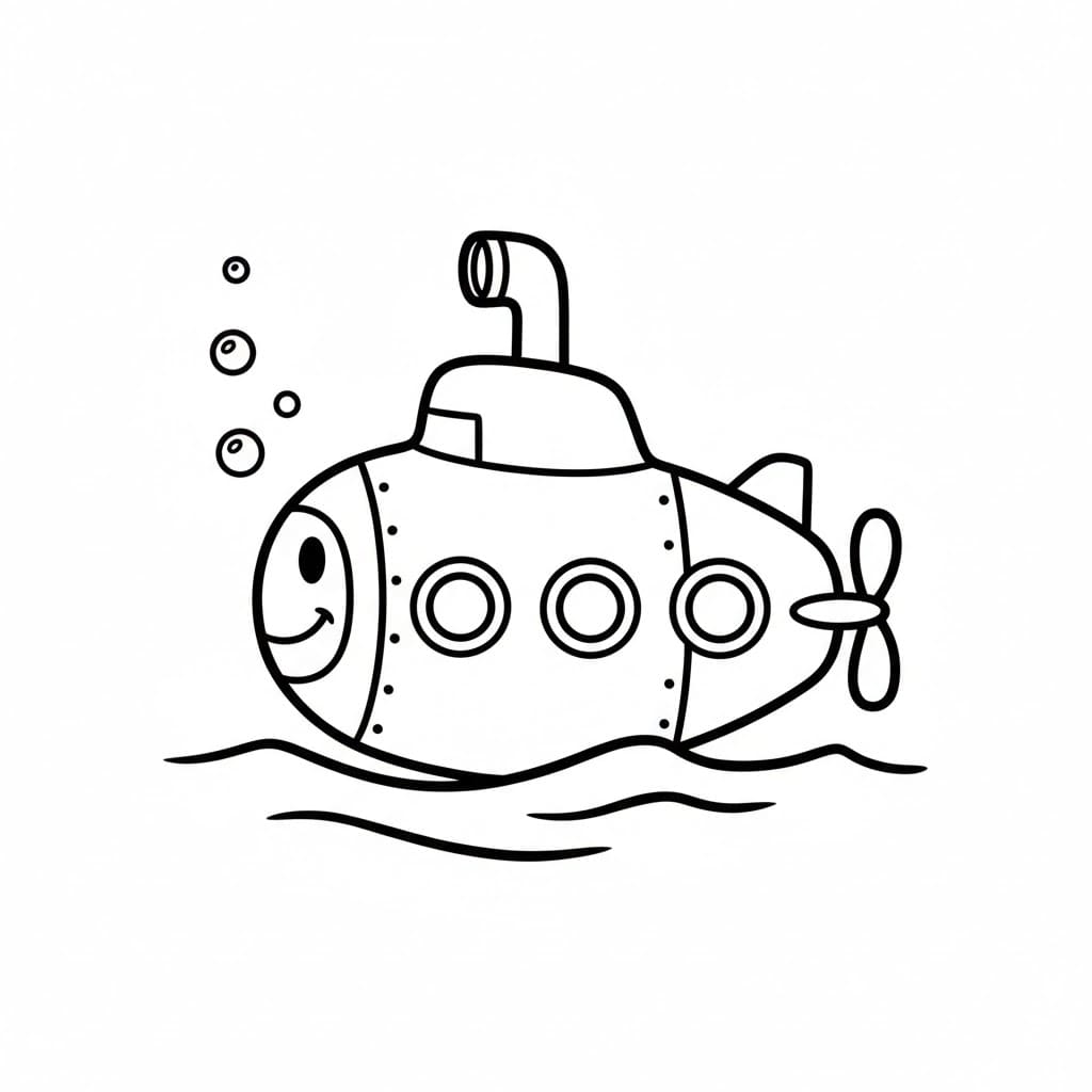 الغواصات لطيفة للغاية تلوين