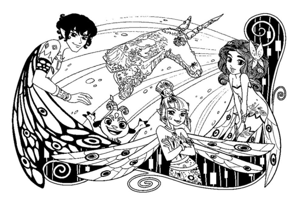 الشخصيات في ميا وأنا تلوين