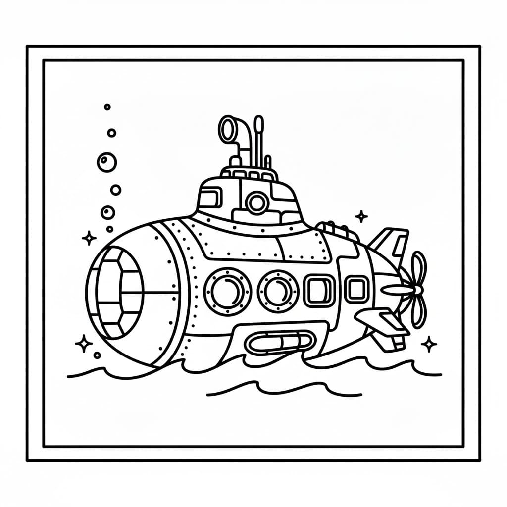 استكشاف الغواصات تلوين