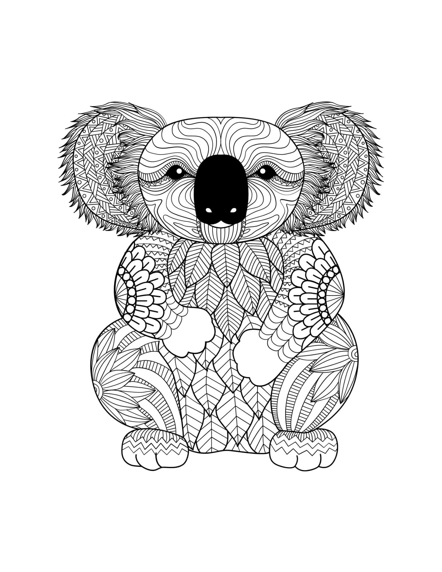 Bear Koala Mandala صورة تلوين