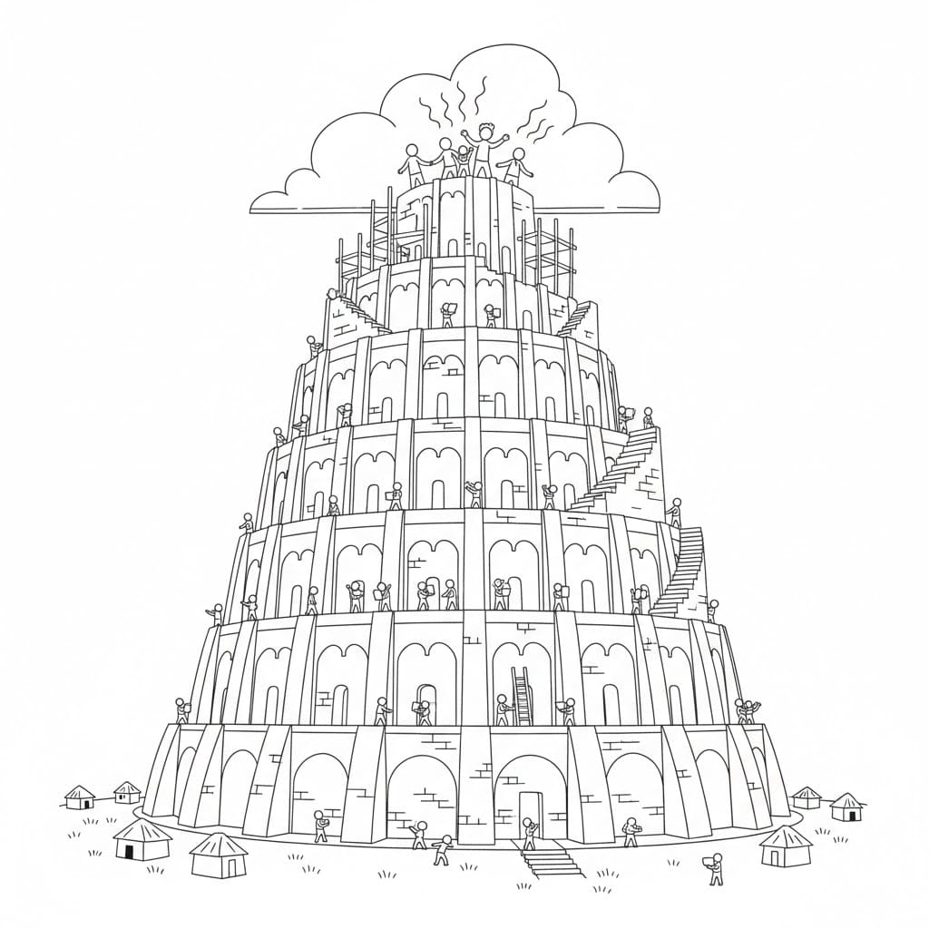 برج بابل الأساسي تلوين