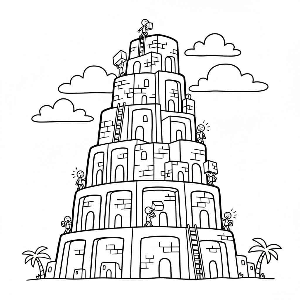 برج بابل الحر تلوين