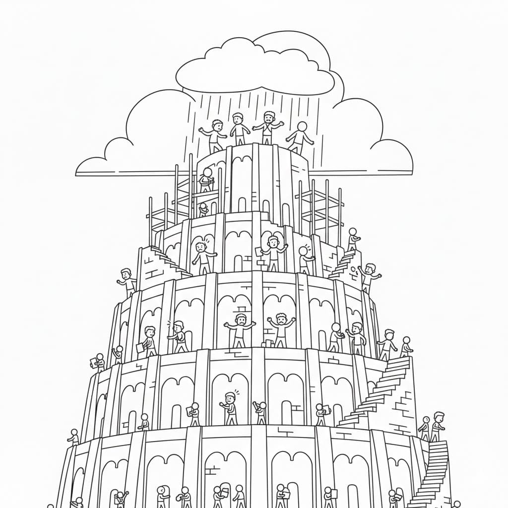 برج بابل سهل تلوين
