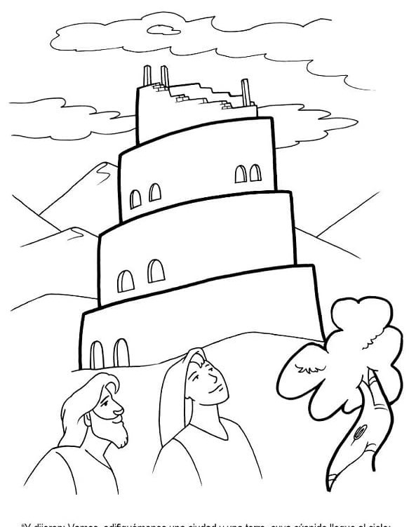 برج بابل غير المكتمل تلوين