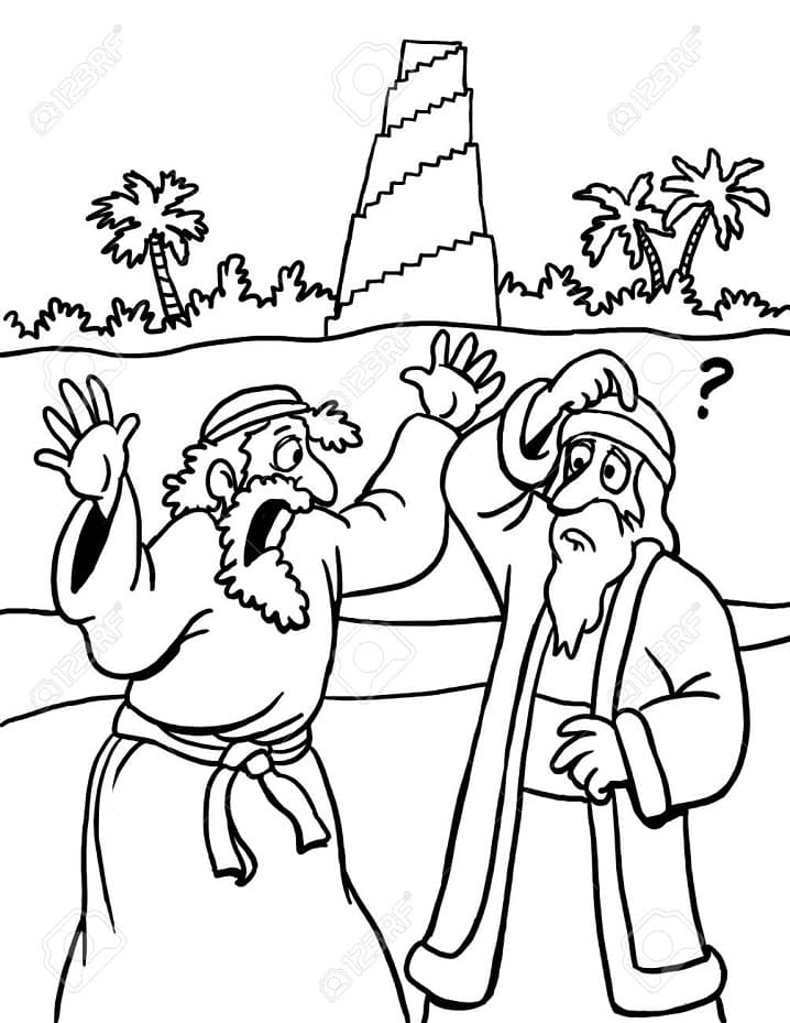 برج بابل - نسخة قابلة للطباعة تلوين