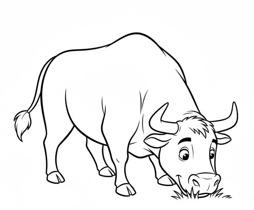 فيرديناند يأكل العشب تلوين