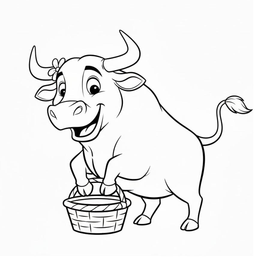 فيرديناند يحمل سلة الزهور تلوين