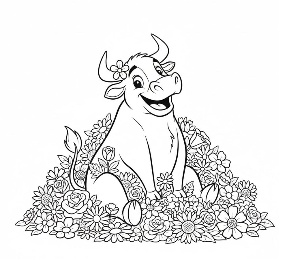 فيرديناند بين الزهور تلوين