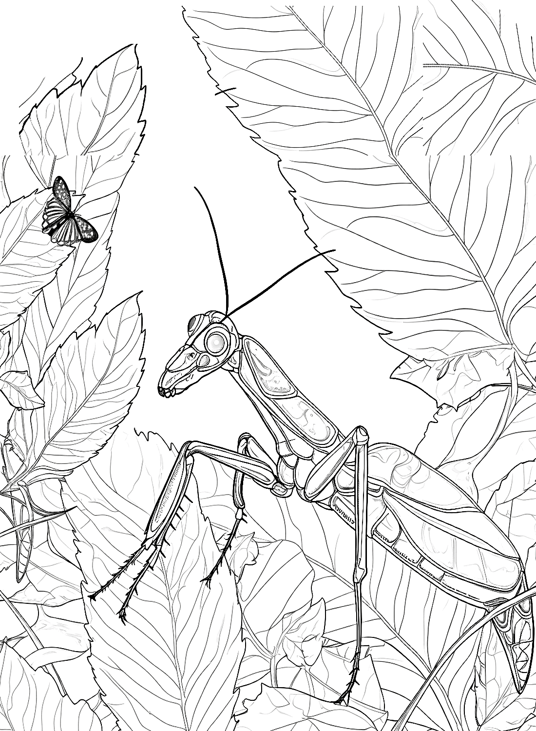 فرس النبي والأشجار خالية تلوين